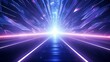 Futuristic hyper space corridor with cosmic rays