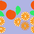 Horizontal arrangement  colored  orange . Hand drawn.