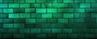 Green majorelle shiny clean metro brick wall background pattern with copy space for design blank 