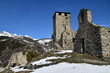 The Graines castle in the Aosta Valley, with its ruined walls