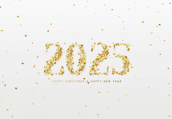 Canvas Print - Happy new year 2025. vector illustration