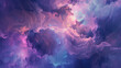 Vibrant abstract illustration of a colorful nebula with dreamy clouds