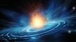 A dynamic depiction of a quasar's intense radiation