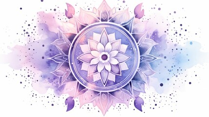 Sticker - A mandala in shades of lavender with celestial themes