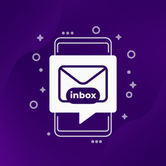 Sticker - inbox or email icon with a phone