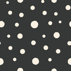 Wall Mural - Seamless pattern with beige circles and black background