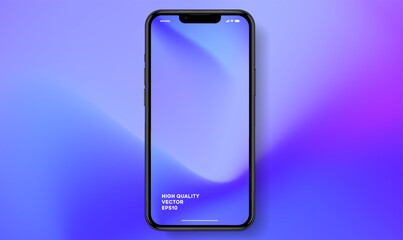 Leinwandbilder - 3D realistic high quality smartphone mockup with isolated background. Smart phone mockup collection. Device front view. 3D mobile phone with shadow on white background.