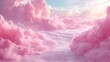 Idyllic Pink Cloudscape at Twilight with a Dreamy Sky and Soft Pastel Colors in Nature