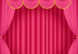 ピンクの幕　ピンクのカーテン　ピンクの幕の舞台　ヨコ