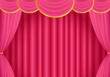 ピンクの幕　ピンクのカーテン　ピンクの幕の舞台　ヨコ