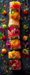  Sushi Roll Vibrant Colors