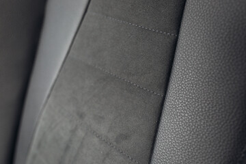 Wall Mural - Grey alcantara texture. Close up car seat fabric material. Surface of leatherette for textured background. 