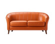 © HecoPhoto - Elegant orange leather sofa isolated on white background 3d rendering