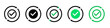 Ensure safety and surety tick mark icon. confirm approved guarantee checkmark button. done, ok, sure, completed safeguard symbol