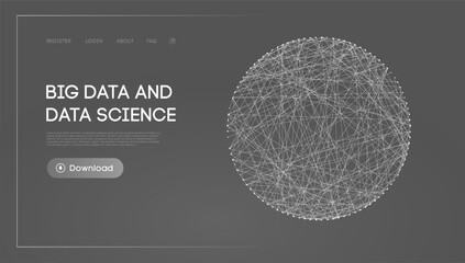 Poster - Big data and data science. Futuristic technology data visualisation.