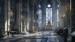 Enchanting 3D Gothic Cathedral Interior for Historical Exploration.