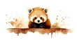 rothko pretty hand-drawn illustration of a cute red panda looking down at you from above, rothko background, minimalistic
