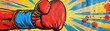 © Apaporn - 1960s styled pop art boxing glove, colorful punch through comic book page, energy and dynamic action