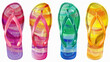 Flip-flop clipart in vibrant colors
