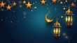 A luxurious Ramadan background featuring a stylized crescent moon