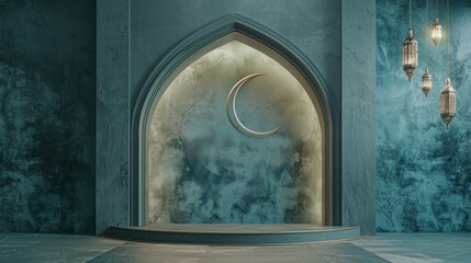 Wall Mural - An evocative image capturing the moment of the Ramadan moon sighting