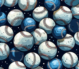 Wall Mural - Abstract Baseball Ball Pattern Background