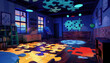 © Lila Patel - Mystery Puzzle Room: A puzzle-themed room set with clues, puzzles, and interactive challenges for mystery game shows