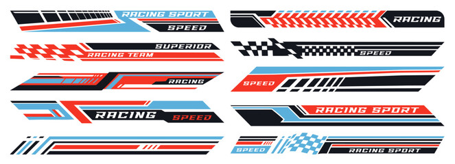 Canvas Print - Racing team colorful set stickers