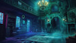 Haunted Mansion Escape Room: A spooky escape room set with puzzles, hidden clues, and eerie props for mystery and escape-themed shows.
