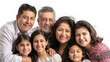 © Graphic Master - Heartwarming Hispanic Family Portrait, Smiling and Posing Together Against Clean White Background