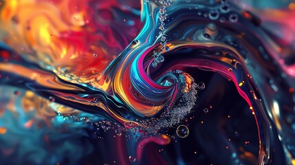 Leinwandbilder - Generative AI : A Mesmerizing 3D Abstract Multicolor Visualization