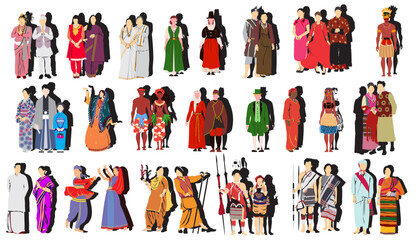 Wall Mural -  traditional dress set