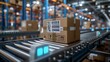 Automatic logistics management. smart packaging into the warehouse workflow, Cardboard box tags and QR codes for efficient tracking, authentication, and traceability throughout the supply chain