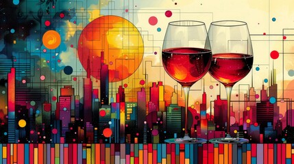 Wall Mural - Urban Sunset Toast