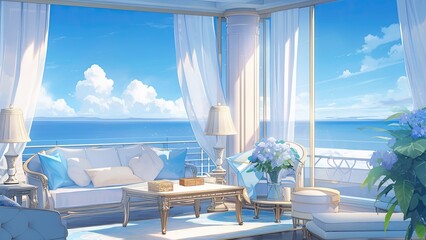 Wall Mural - 高級リゾートホテルの部屋からの海の眺め_2