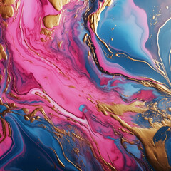 Sticker - Gold, blue, and pink marble background