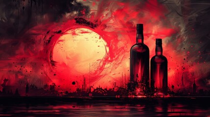 Wall Mural - Inferno Bottles