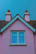 Pink house in village of Branscombe, East Devon