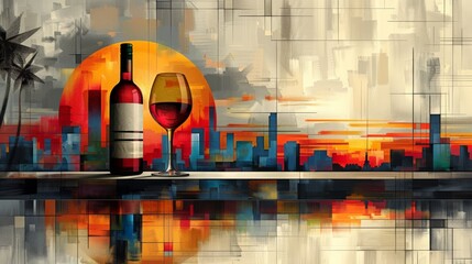 Wall Mural - Sunset Skyline