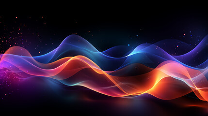 Wall Mural - Vibrant Abstract Energy Waves on Dark Background