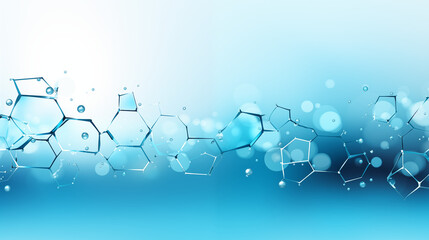 Abstract Blue Molecular Structures on Light Background