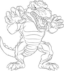 Wall Mural - Crocodile Alligator Cartoon Lizard Dino Monster