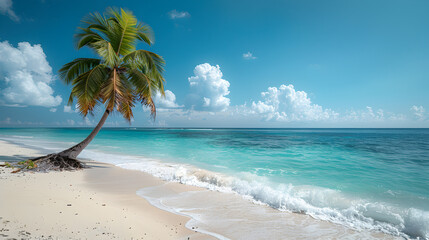 Poster - beach with palm trees