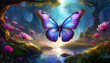 © Bill - Glowing fantasy butterfly in a magical forest.