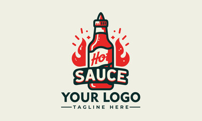 Wall Mural - Sauce logo food icon restaurant logo Spicy sauce logo template