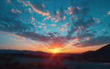 Fototapeta Na sufit - sunset sky background,created with Generative AI tecnology.