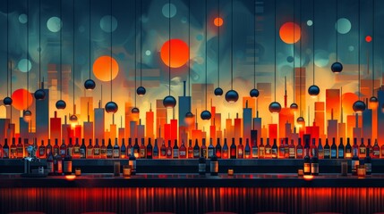 Poster - Sunset Skyline Bar