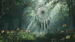 Enchanted Dreamcatcher Forests  ,Dream catcher with feathers threads and beads rope hanging