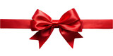 Fototapeta  - red satin ribbon and bow isolated on transparent background.