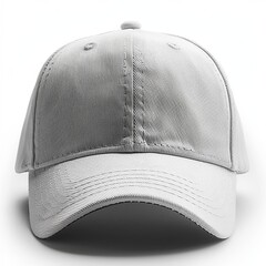 Wall Mural - White cotton sports cap, ideal for baseball or golf, on a white background.